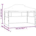 Carpa plegable para celebraciones con 3 paredes blanco 291x413x315 cm
