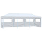 Pop-up folding party tent with 5 walls white 3x9 m