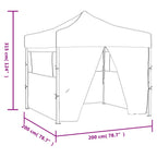 Carpa plegable profesional con 4 paredes acero azul 2x2 m