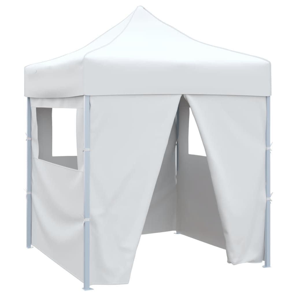 Carpa plegable profesional con 4 paredes acero azul 2x2 m