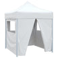 Professional folding gazebo with 4 walls blue steel 2x2 m