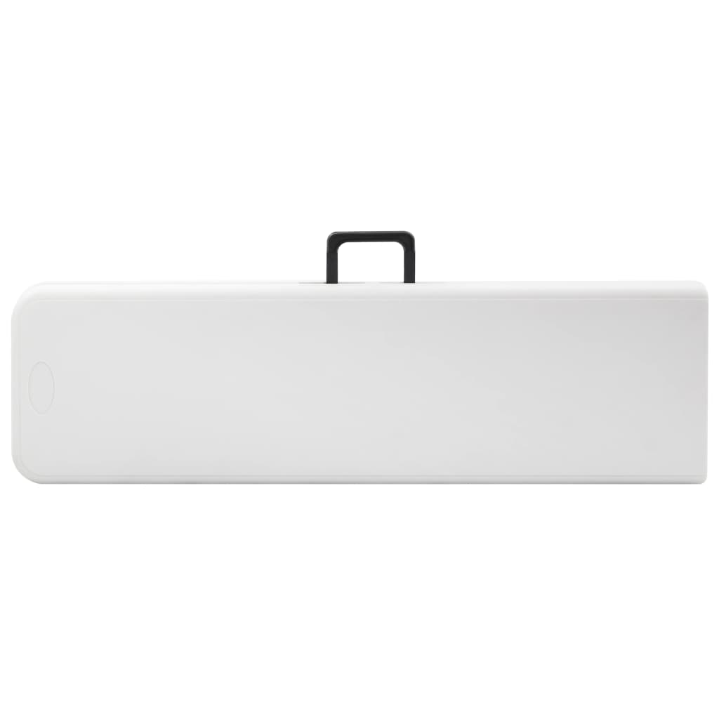 Mesa de jardín plegable con 2 bancos acero y HDPE blanco 180 cm