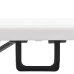 Mesa de jardín plegable con 2 bancos acero y HDPE blanco 180 cm