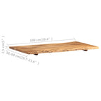 Superficie de mesa de madera maciza de acacia 100x(50-60)x2,5 cm