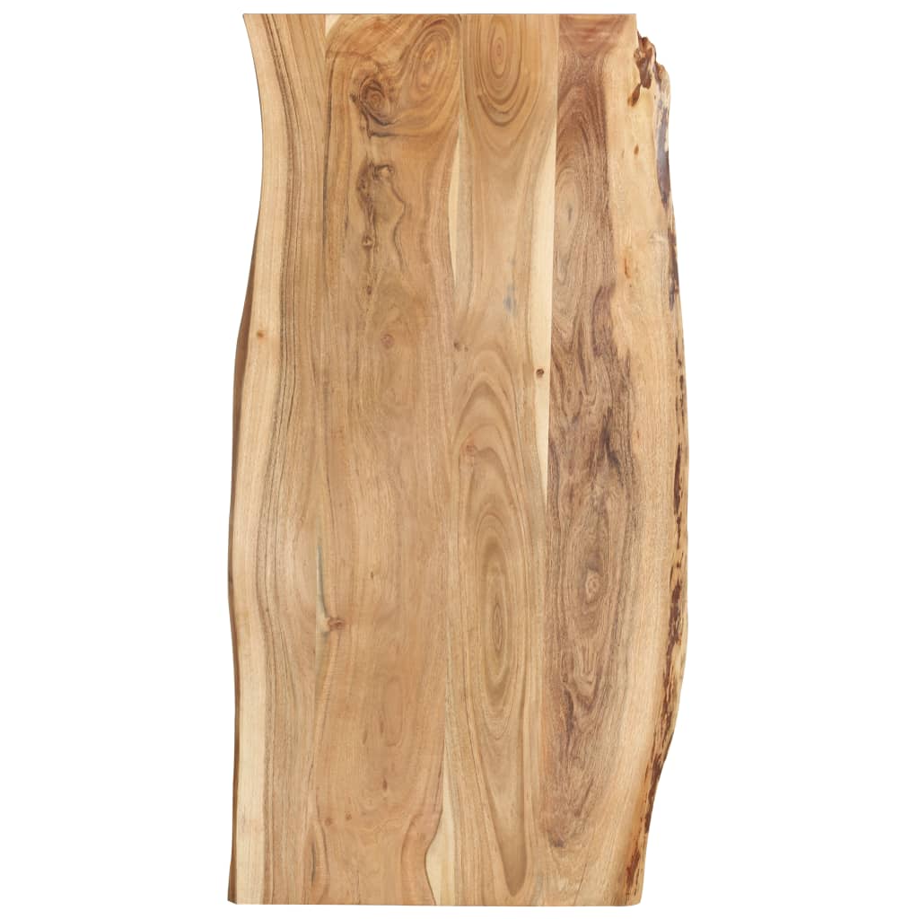 Solid acacia wood tabletop 100x(50-60)x2.5 cm