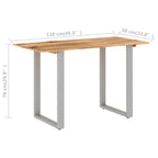 Mesa de comedor de madera maciza de acacia 118x58x76 cm