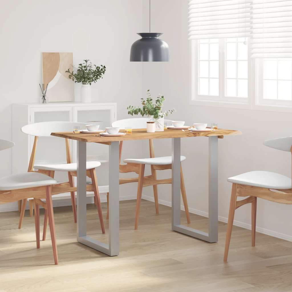 Mesa de comedor de madera maciza de acacia 118x58x76 cm