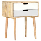 Mesita de noche de madera maciza de mango 47x35x59 cm