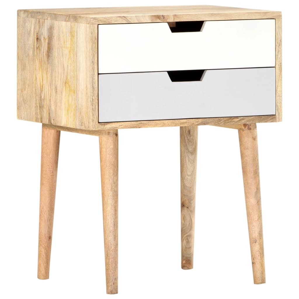 Mesita de noche de madera maciza de mango 47x35x59 cm