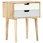 Mesita de noche de madera maciza de mango 47x35x59 cm