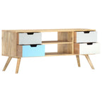 Mueble para TV de madera maciza de mango 110x35x48 cm
