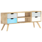 Mueble para TV de madera maciza de mango 110x35x48 cm