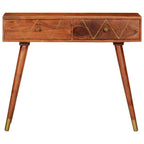 Mesa consola de madera maciza de acacia 90x35x76 cm