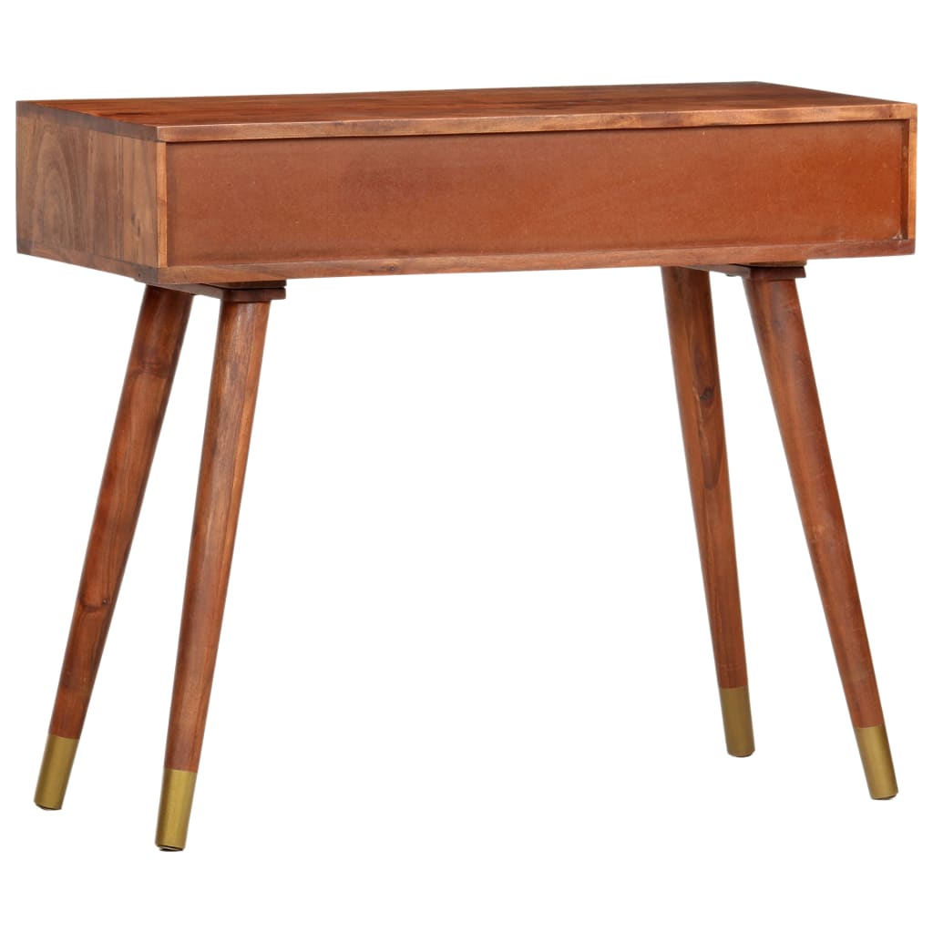 Mesa consola de madera maciza de acacia 90x35x76 cm