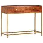 Mesa consola de madera maciza de acacia 100x35x76 cm
