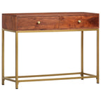 Mesa consola de madera maciza de acacia 100x35x76 cm