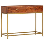 Mesa consola de madera maciza de acacia 100x35x76 cm