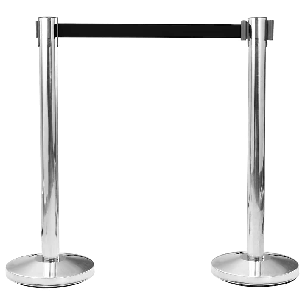 Barrera de cinta retráctil negro 200 cm