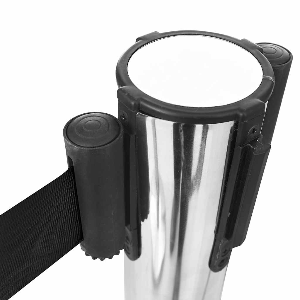 Barrera de cinta retráctil negro 200 cm