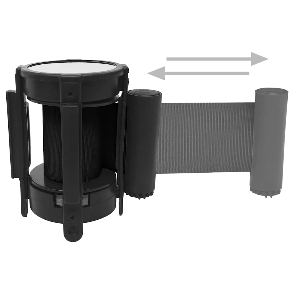 Barrera de cinta retráctil negro 200 cm