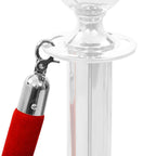Cuerda para poste de control de masas terciopelo rojo plateado