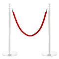 Cuerda para poste de control de masas terciopelo rojo plateado
