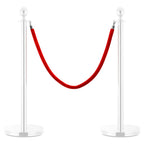 Cuerda para poste de control de masas terciopelo rojo plateado