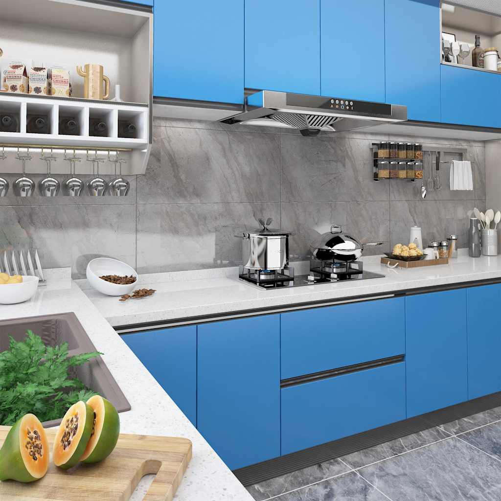 Láminas autoadhesivas muebles PVC azul azure 500x90 cm