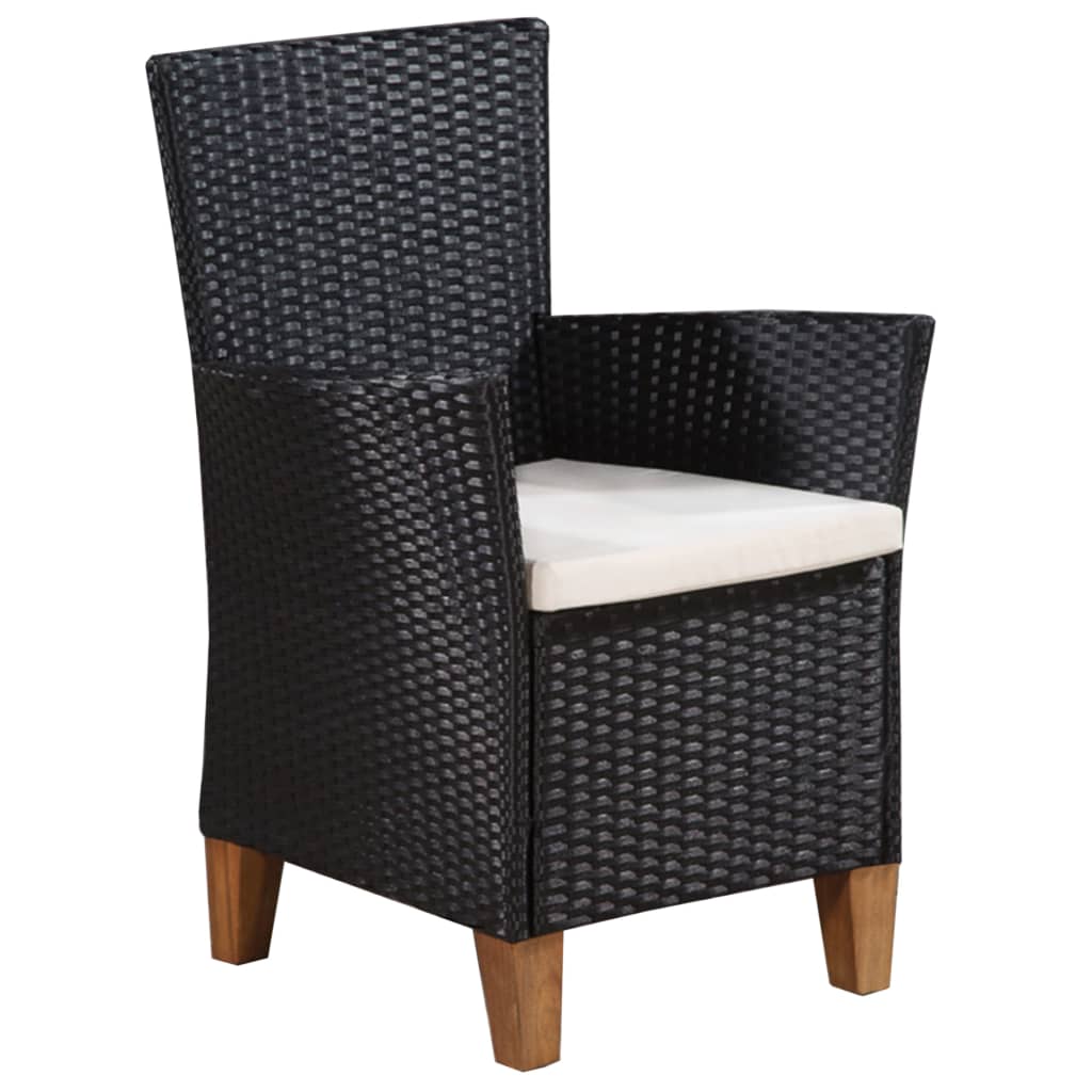 Set de comedor de jardín 5 pzas ratán sintético negro y marrón