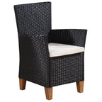 Set de comedor de jardín 5 pzas ratán sintético negro y marrón