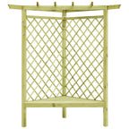 Pérgola esquina y asiento madera pino impregnada 130x130x197 cm