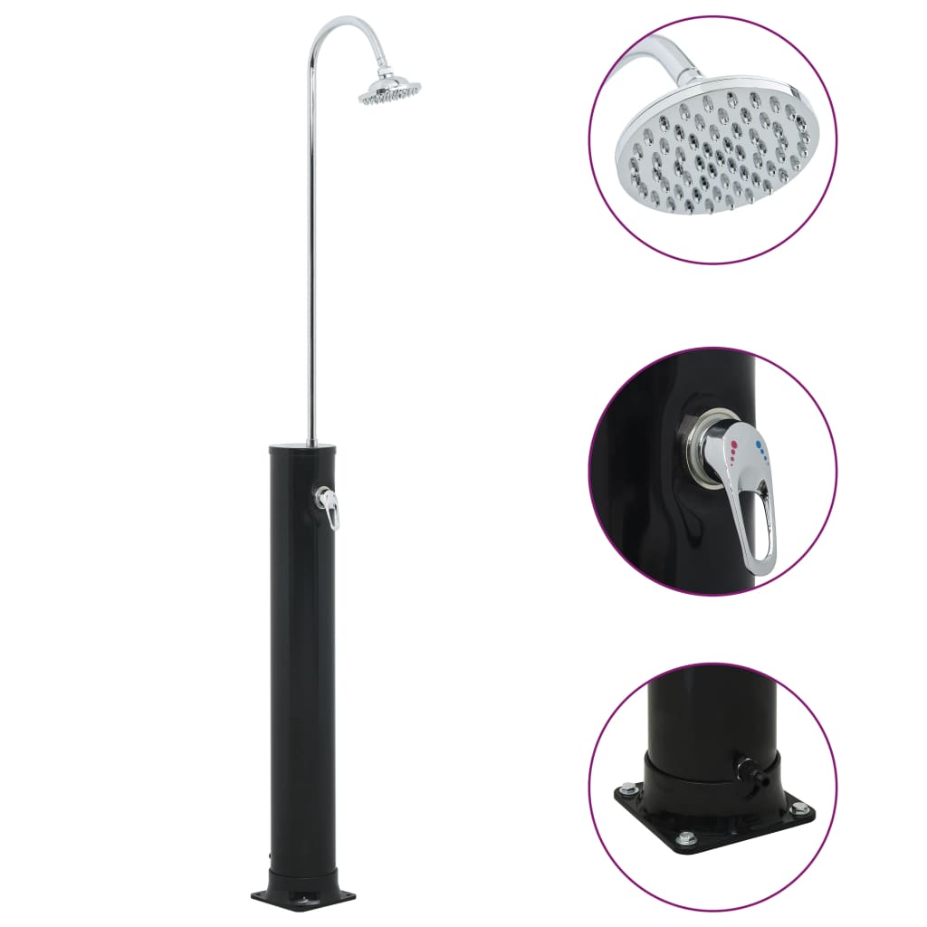 Ducha solar negra 214 cm 20 L