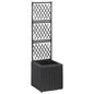 Grade e canteiro 1 vaso vime sintético cinzento 30x30x107 cm