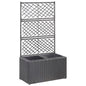 Treliça e Floreira 2 vasos vime sintético cinza 58x30x107 cm