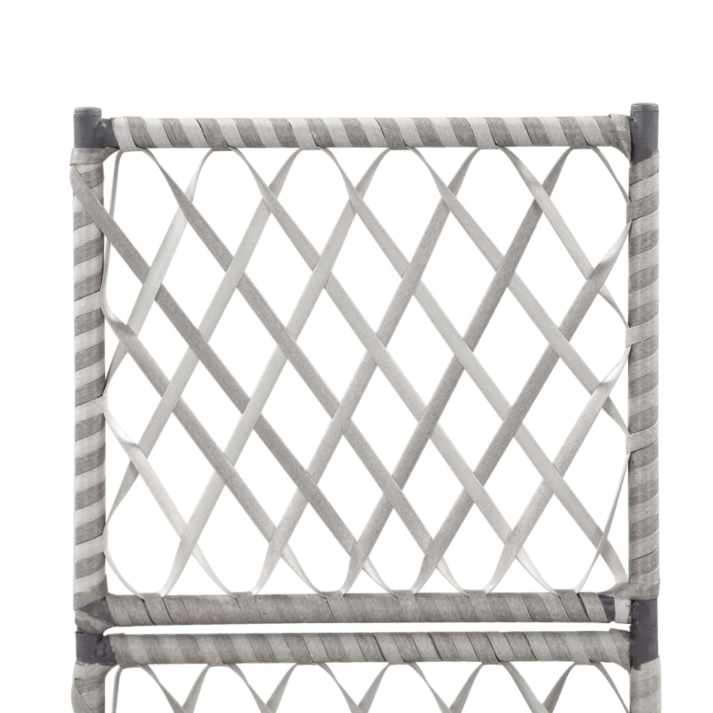 Enrejado y arriate 1 maceta ratán sintético gris 30x30x107 cm