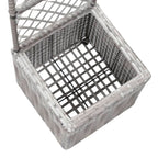 Enrejado y arriate 1 maceta ratán sintético gris 30x30x107 cm