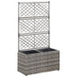 Treliça e Floreira 2 vasos vime sintético cinza 58x30x107 cm