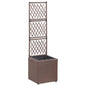 Grade e canteiro 1 vaso vime sintético cinzento 30x30x107 cm