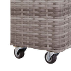 Arriate con 4 macetas de ratán sintético gris 80x22x79 cm