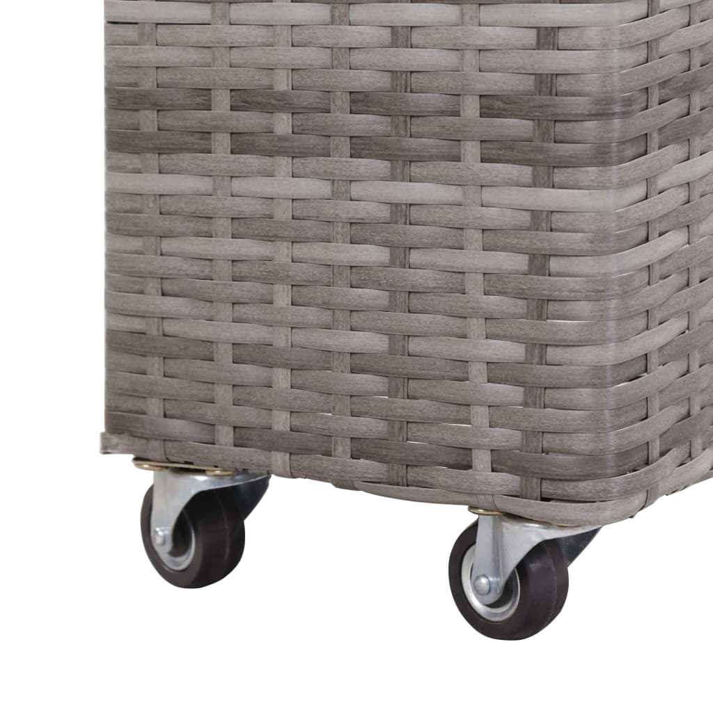 Arriate con 4 macetas de ratán sintético gris 80x22x79 cm