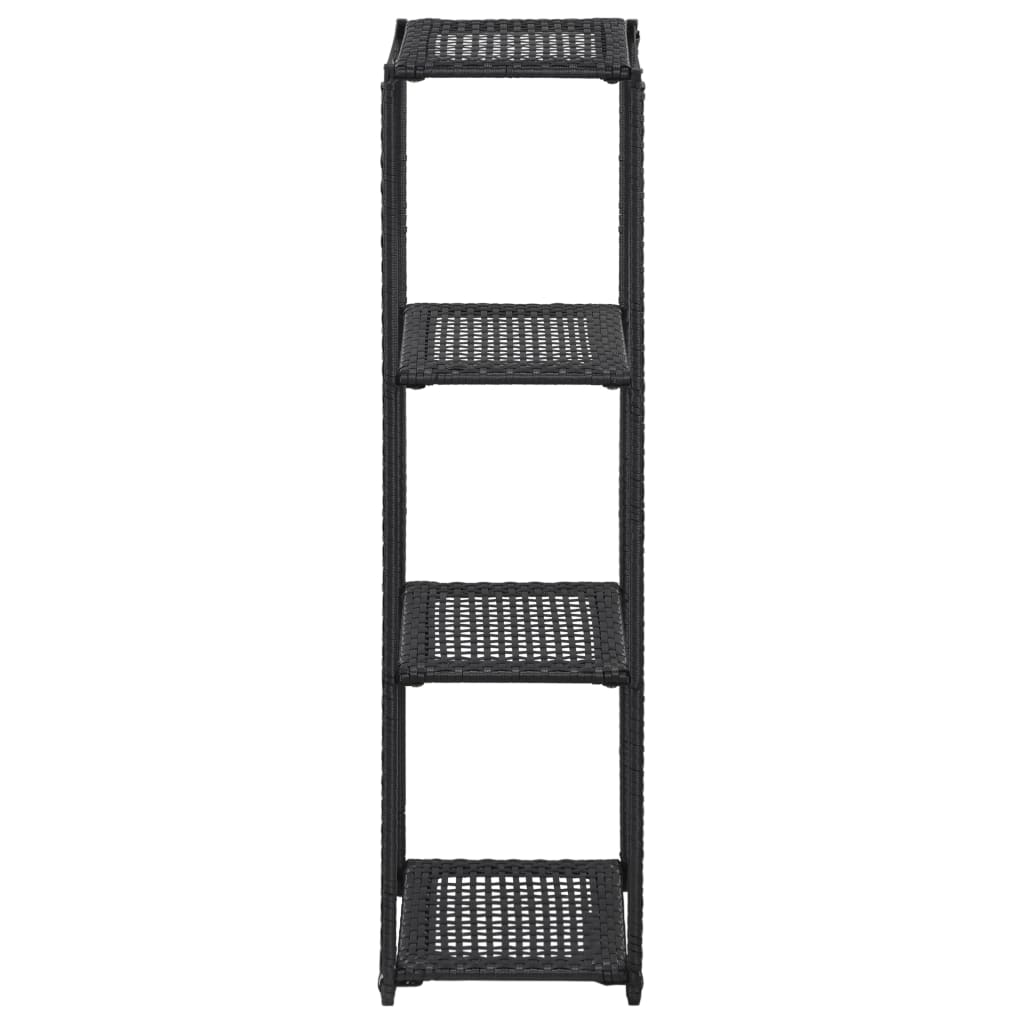 Estantería de almacenaje ratán sintético negro 30x30x120 cm