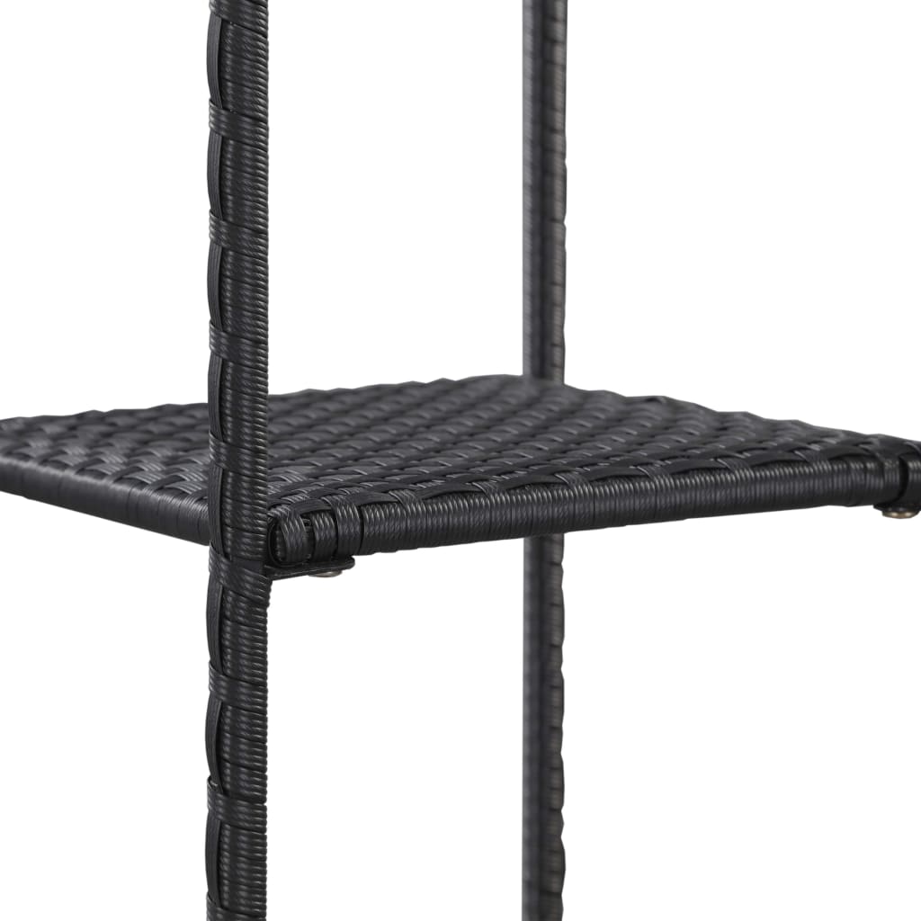 Estantería de almacenaje ratán sintético negro 30x30x120 cm