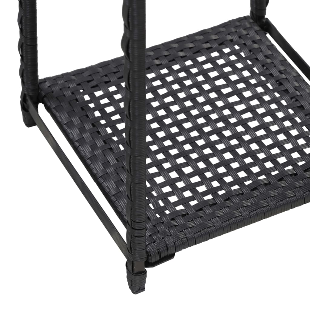 Estantería de almacenaje ratán sintético negro 30x30x120 cm
