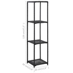 Estantería de almacenaje ratán sintético negro 30x30x120 cm