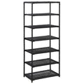 Estantería para zapatos de ratán sintético negro 50x30x120 cm
