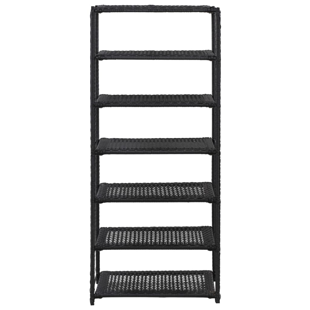 Estantería para zapatos de ratán sintético negro 50x30x120 cm