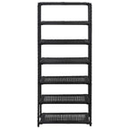 Estantería para zapatos de ratán sintético negro 50x30x120 cm
