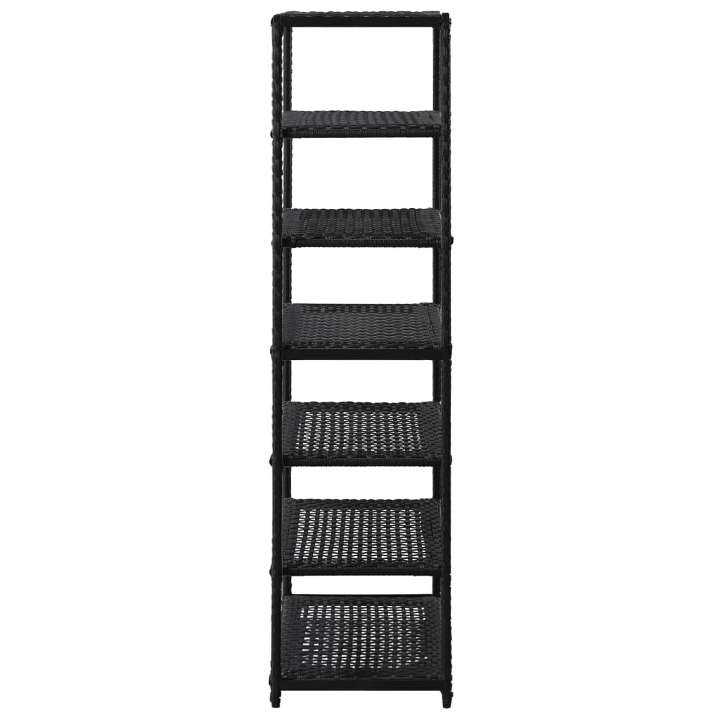 Estantería para zapatos de ratán sintético negro 50x30x120 cm