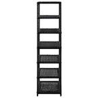 Estantería para zapatos de ratán sintético negro 50x30x120 cm