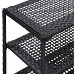 Estantería para zapatos de ratán sintético negro 50x30x120 cm